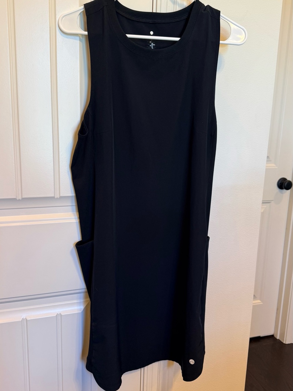 Apana Black Yoga Lifestyle Dress with Side Pockets